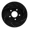633-67100R Drilled/Slotted Brake Rotor [Black], 2011-2019 Infiniti/Nissan, Position: Front Right - image 1