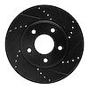 633-67103R Drilled/Slotted Brake Rotor [Black], Fits Select Multiple Makes/Models, Position: Front Right - image 1