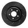 633-67104L Drilled/Slotted Brake Rotor [Black], 2014-2019 Infiniti/Nissan, Position: Front Left - image 1
