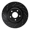633-67105L Drilled/Slotted Brake Rotor [Black], Fits Select Infiniti/Nissan, Position: Front Left - image 1