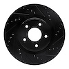 633-67105R Drilled/Slotted Brake Rotor [Black], Fits Select Infiniti/Nissan, Position: Front Right - image 1