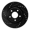 633-67106L Drilled/Slotted Brake Rotor [Black], Fits Select Multiple Makes/Models, Position: Front Left - image 1
