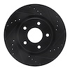 633-67106R Drilled/Slotted Brake Rotor [Black], Fits Select Multiple Makes/Models, Position: Front Right - image 1