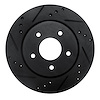 633-67111L Drilled/Slotted Brake Rotor [Black], Fits Select Infiniti/Nissan, Position: Rear Left - image 1