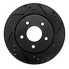 633-67111R Drilled/Slotted Brake Rotor [Black], Fits Select Infiniti/Nissan, Position: Rear Right - image 1