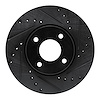 633-67112R Drilled/Slotted Brake Rotor [Black], Fits Select Infiniti/Nissan, Position: Front Right - image 1