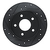 633-67113L Drilled/Slotted Brake Rotor [Black], Fits Select Infiniti/Nissan, Position: Rear Left - image 1