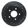 633-67113R Drilled/Slotted Brake Rotor [Black], Fits Select Infiniti/Nissan, Position: Rear Right - image 1