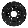 633-67114L Drilled/Slotted Brake Rotor [Black], Fits Select Infiniti/Nissan, Position: Front Left - image 1