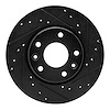 633-67114R Drilled/Slotted Brake Rotor [Black], Fits Select Infiniti/Nissan, Position: Front Right - image 1