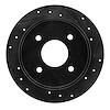 633-68001R Drilled/Slotted Brake Rotor [Black], 1990-1992 Infiniti/Nissan, Position: Rear Right - image 1
