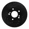633-68002L Drilled/Slotted Brake Rotor [Black], 1990-1997 Infiniti/Nissan, Position: Front Left - image 1