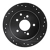 633-68003R Drilled/Slotted Brake Rotor [Black], 1990-1996 Infiniti/Nissan, Position: Rear Right - image 1