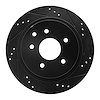 633-68006R Drilled/Slotted Brake Rotor [Black], 2002-2006 Infiniti/Nissan, Position: Rear Right - image 1