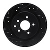 633-68009L Drilled/Slotted Brake Rotor [Black], 2003-2008 Infiniti/Nissan, Position: Rear Left - image 1