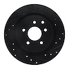 633-68009R Drilled/Slotted Brake Rotor [Black], 2003-2008 Infiniti/Nissan, Position: Rear Right - image 1