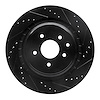633-68013R Drilled/Slotted Brake Rotor [Black], Fits Select Infiniti/Nissan, Position: Rear Right - image 1