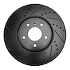 633-68014L Drilled/Slotted Brake Rotor [Black], 2005-2014 Infiniti/Nissan, Position: Front Left - image 1