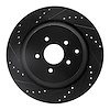 633-68015L Drilled/Slotted Brake Rotor [Black], Fits Select Infiniti/Nissan, Position: Rear Left - image 1