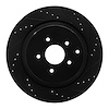 633-68015R Drilled/Slotted Brake Rotor [Black], Fits Select Infiniti/Nissan, Position: Rear Right - image 1