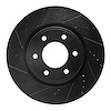 633-68016L Drilled/Slotted Brake Rotor [Black], Fits Select Infiniti/Nissan, Position: Front Left - image 1