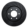 633-68016R Drilled/Slotted Brake Rotor [Black], Fits Select Infiniti/Nissan, Position: Front Right - image 1