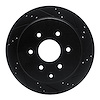 633-68017R Drilled/Slotted Brake Rotor [Black], Fits Select Infiniti/Nissan, Position: Rear Right - image 1