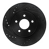 633-68019L Drilled/Slotted Brake Rotor [Black], Fits Select Infiniti/Nissan, Position: Rear Left - image 1