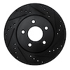 633-68019R Drilled/Slotted Brake Rotor [Black], Fits Select Infiniti/Nissan, Position: Rear Right - image 1