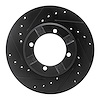 633-72003L Drilled/Slotted Brake Rotor [Black], 1983-1991 Multiple Makes/Models, Position: Front Left - image 1