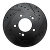 633-72004R Drilled/Slotted Brake Rotor [Black], 1983-1989 Multiple Makes/Models, Position: Front Right - image 1