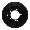 633-72027L Drilled/Slotted Brake Rotor [Black], 1992-1996 Mitsubishi, Position: Rear Left - image 1