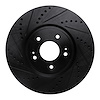633-72035L Drilled/Slotted Brake Rotor [Black], 2003-2006 Mitsubishi, Position: Front Left - image 1