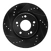 633-72037L Drilled/Slotted Brake Rotor [Black], 2004-2012 Mitsubishi, Position: Front Left - image 1