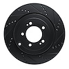 633-72042R Drilled/Slotted Brake Rotor [Black], 2008-2015 Mitsubishi, Position: Rear Right - image 1
