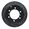 633-72054R Drilled/Slotted Brake Rotor [Black], 1990-2004 Mitsubishi, Position: Rear Right - image 1