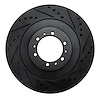 633-72055R Drilled/Slotted Brake Rotor [Black], 1998-2004 Mitsubishi, Position: Front Right - image 1