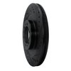 633-72055R Drilled/Slotted Brake Rotor [Black], 1998-2004 Mitsubishi, Position: Front Right - image 2