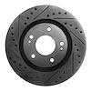 633-72061L Drilled/Slotted Brake Rotor [Black], Fits Select Mitsubishi, Position: Front Left - image 1