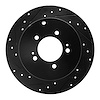 633-72062L Drilled/Slotted Brake Rotor [Black], 2007-2015 Mitsubishi, Position: Rear Left - image 1