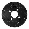 633-73000L Drilled/Slotted Brake Rotor [Black], 1978-1992 Audi/Volkswagen, Position: Front Left - image 1