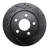633-73001R Drilled/Slotted Brake Rotor [Black], 1985-1991 Audi/Volkswagen, Position: Rear Right - image 1