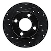 633-73003L Drilled/Slotted Brake Rotor [Black], 1978-1985 Audi/Volkswagen, Position: Front Left - image 1