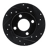 633-73003R Drilled/Slotted Brake Rotor [Black], 1978-1985 Audi/Volkswagen, Position: Front Right - image 1