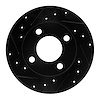 633-73006L Drilled/Slotted Brake Rotor [Black], 1984-1995 Audi/Volkswagen, Position: Rear Left - image 1