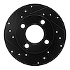 633-73007L Drilled/Slotted Brake Rotor [Black], 1982-1998 Audi/Volkswagen, Position: Rear Left - image 1