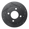633-73007R Drilled/Slotted Brake Rotor [Black], 1982-1998 Audi/Volkswagen, Position: Rear Right - image 1