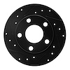 633-73009L Drilled/Slotted Brake Rotor [Black], 1985-2000 Audi/Volkswagen, Position: Rear Left - image 1