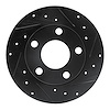 633-73009R Drilled/Slotted Brake Rotor [Black], 1985-2000 Audi/Volkswagen, Position: Rear Right - image 1