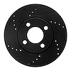 633-73010L Drilled/Slotted Brake Rotor [Black], 1990-1998 Audi/Volkswagen, Position: Front Left - image 1